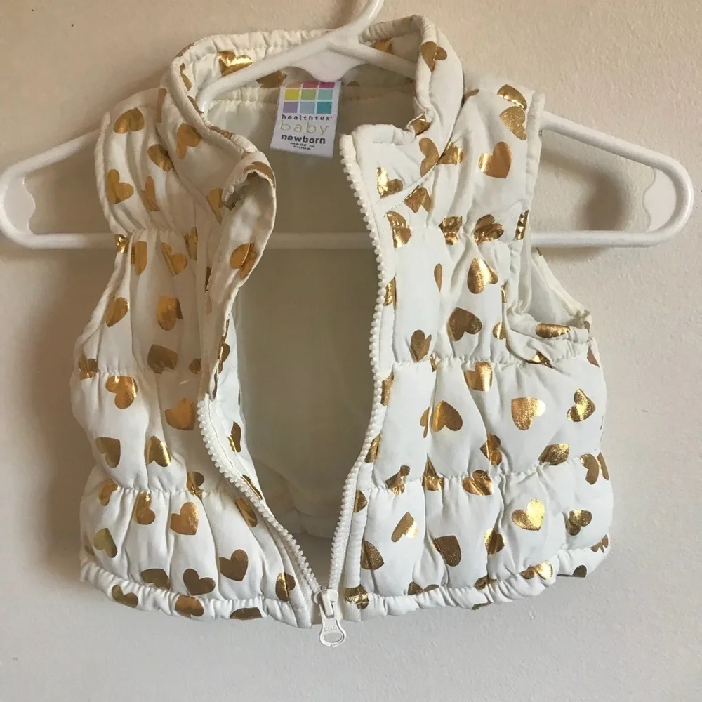 Baby Glitter Gold Hearts Vest